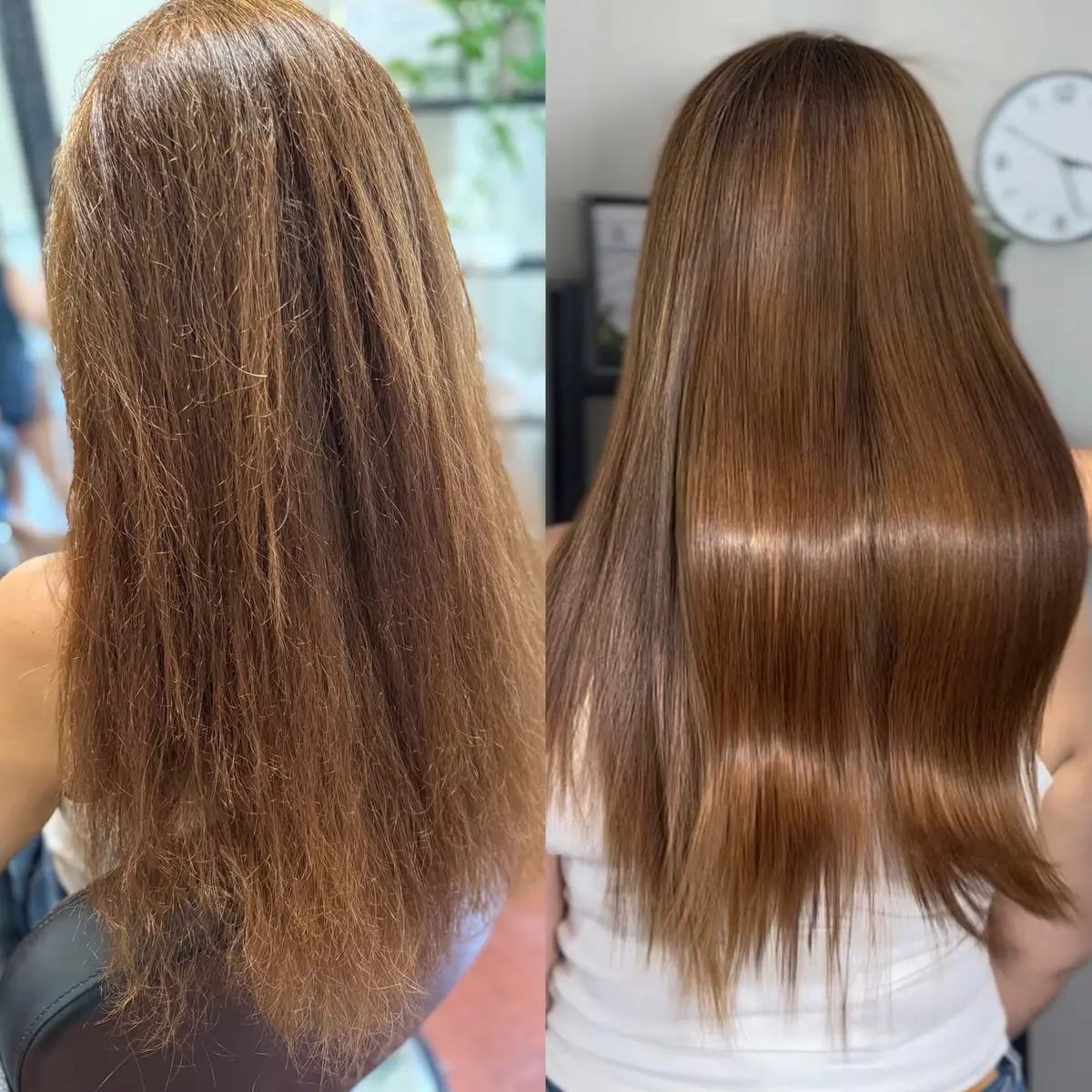 Before and after protein treatment